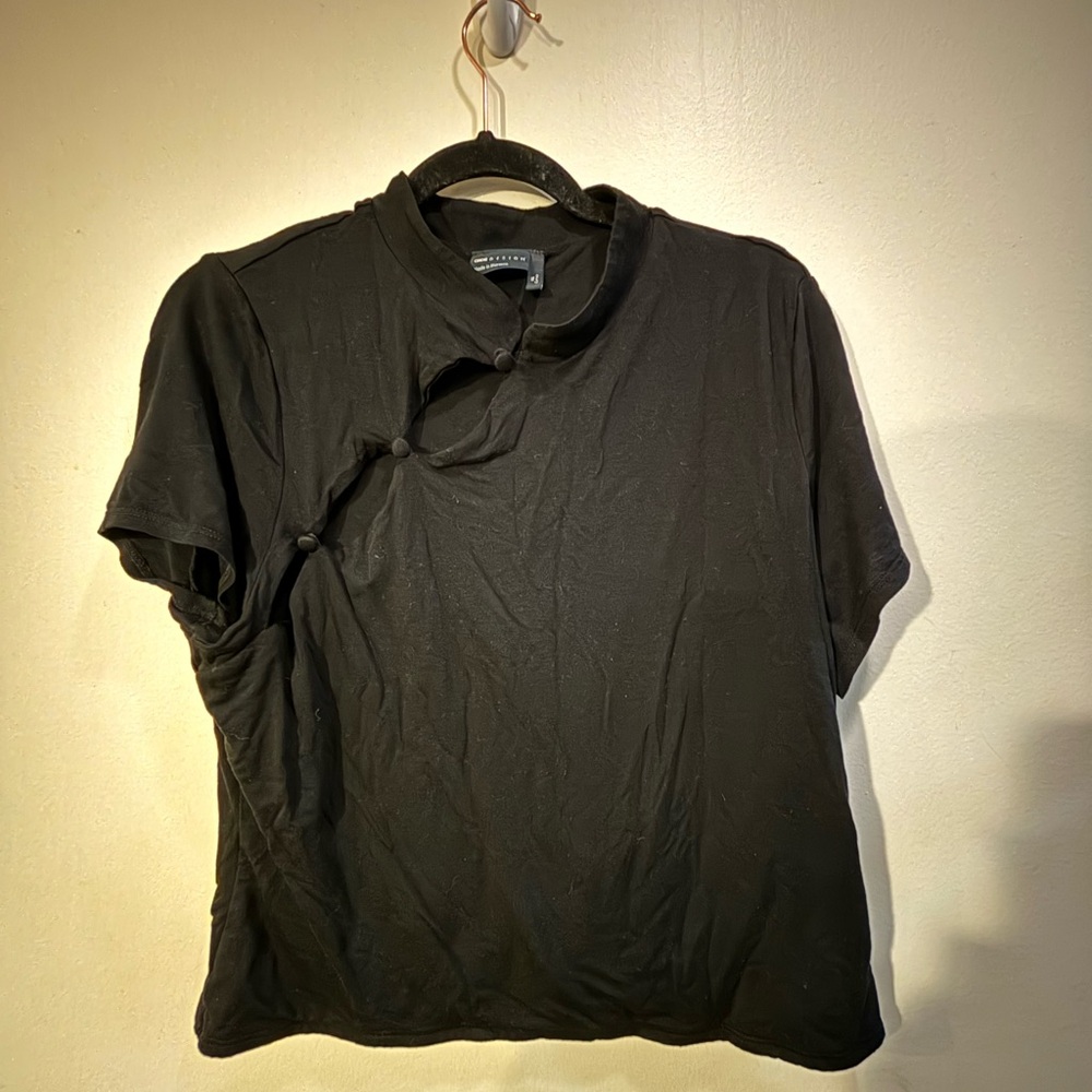 ASOS Curve Black Short-Sleeve blouse